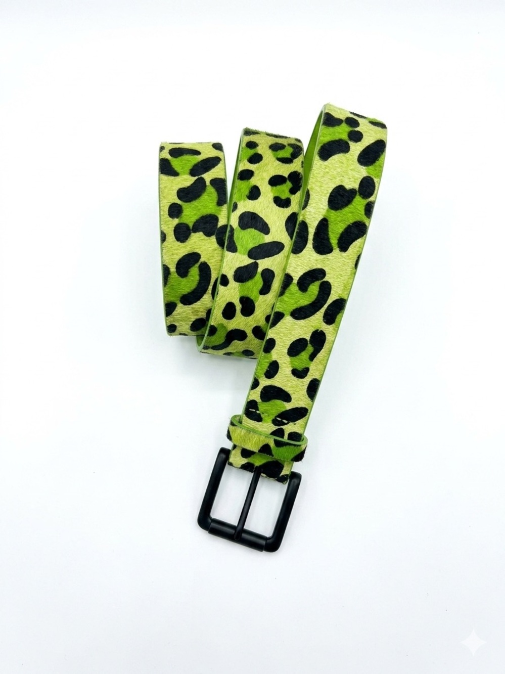 ASOS Lime Green and Black Leopard Print Belt
